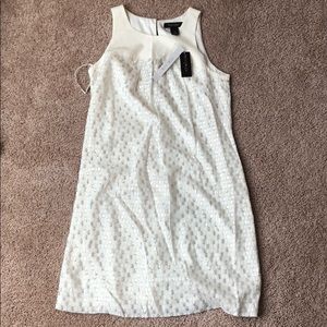WHBM white and silver mini dress